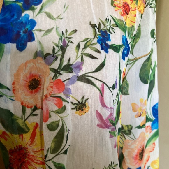 *HOSTPICK*  SLINKY Sheer Floral Cascade Front or Tie Front Cardigan MED NWOT - Picture 8 of 10